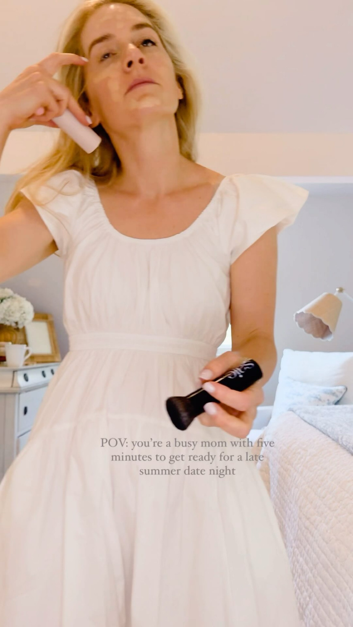 As a busy mom, I love easy outfits and quick makeup routines that get me out the door and off to dinner with my forever date. 

Comment SHOP for a link to my easy makeup must haves and these closet staples that came together for the cutest look! You can also head to the LTK link in my bio to shop it all 🤍

#momstyle #everydaystyle #grwmmakeup #ootdmom #coastalstyle #inmarea @mareathebrand #whitedress #momhacks #classicstyle @westmanatelier #nancymeyersaesthetic #nancymeyersstyle #blueandwhiteforever #preppystyle 

Easy outfit ideas | mom and dad | date night outfit | simple outfit idea | closet staples | mom outfit | pre-fall outfit | simple makeup | makeup for moms