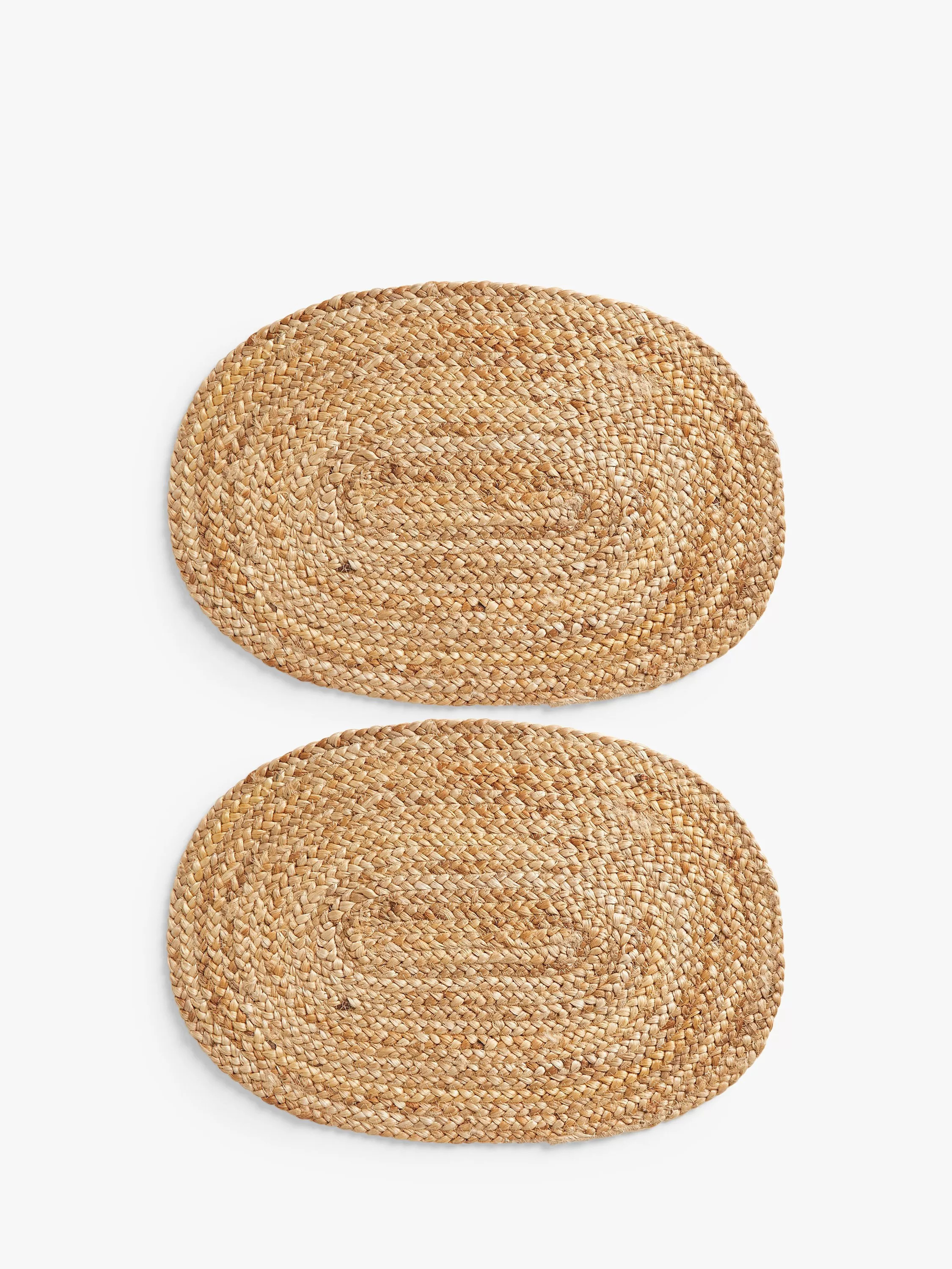 John Lewis Jute Oval Table Centrepiece Placemats, Set of 2, Natural | John Lewis (UK)