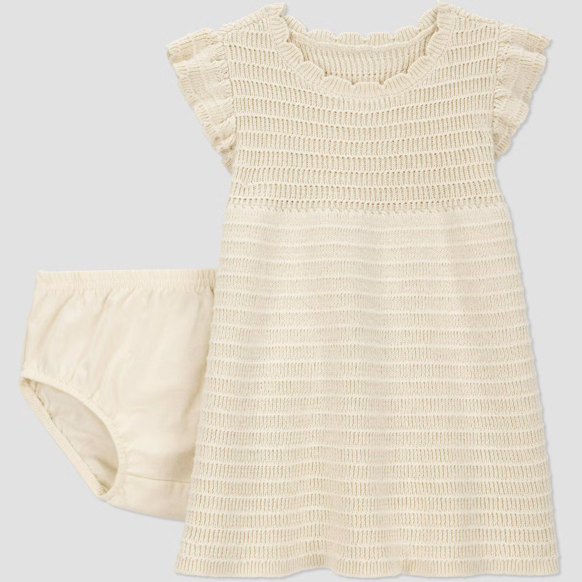 Carter's Just One You®️ Baby Girls' Creme Ruffle Sleeve Dress | Target