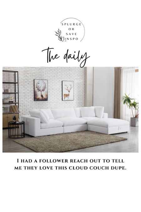 Cloud couch dupe. White sectional.
Cloud sectional. 