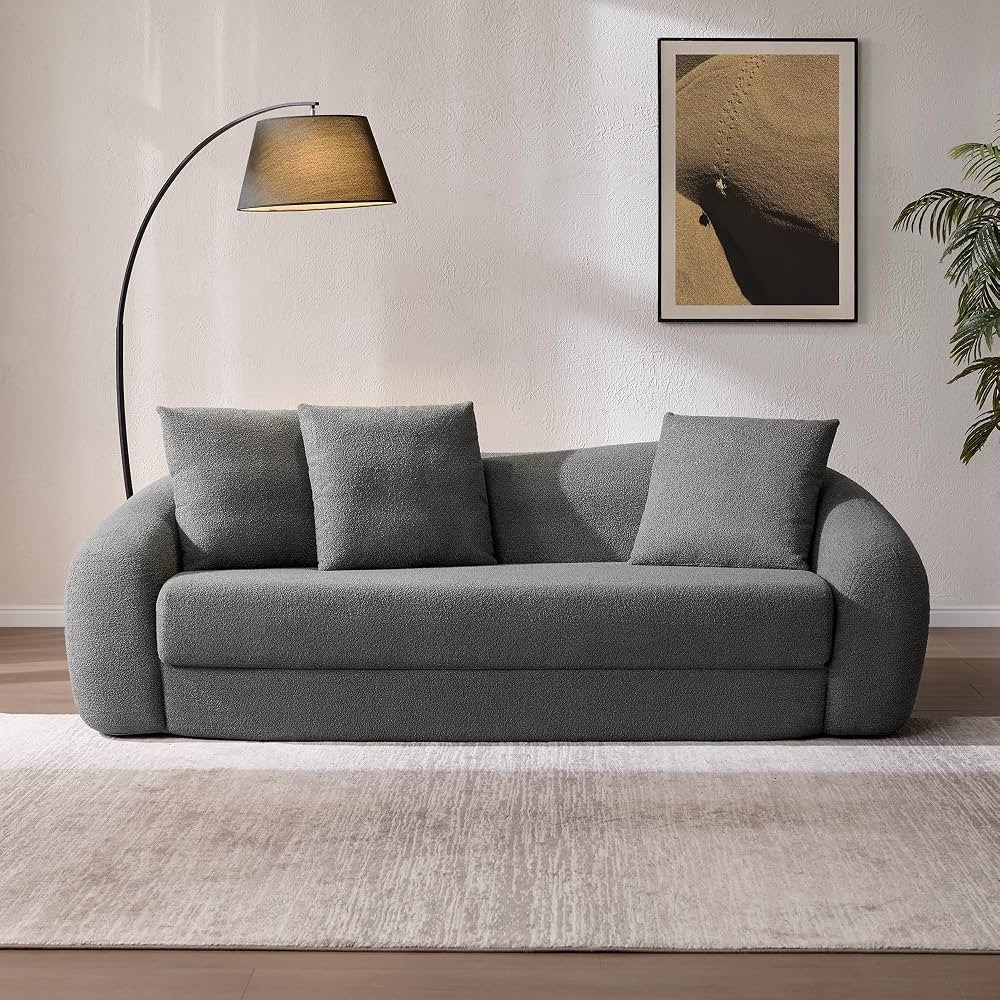 SICOTAS 90.6" Curved Convertible Sofa Couch Bed for Living Room Futon Cloud Boneless Sleeper Sofa... | Amazon (US)
