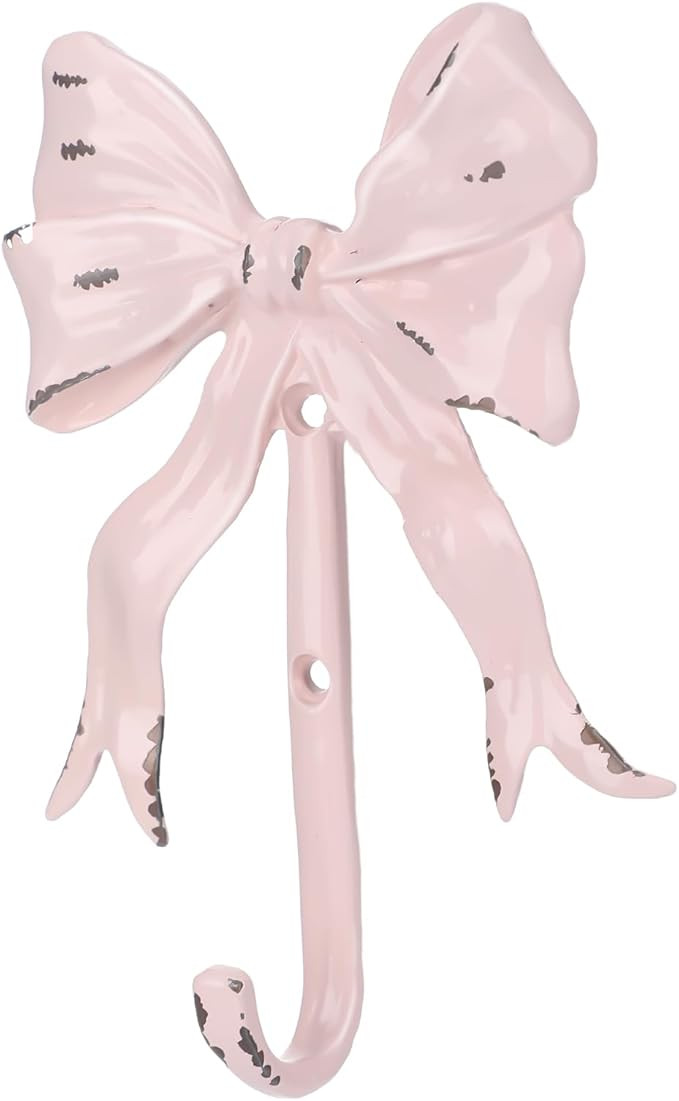 1 Pcs Coquette Iron Pink Bow Hook Home Decorative Multi-Purpose Knot Wall Hook for Door Hanger Co... | Amazon (US)