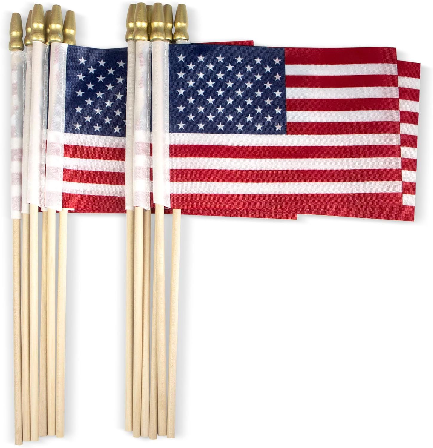 Anley LOT OF 12 - USA 4x6 in Wooden Stick Flag - July 4th Decoration, Veteran Party, Grave Marker... | Amazon (US)