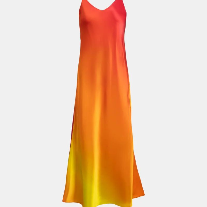 Dannijo Tequila Sunrise Mossy Maxi Slip Dress - Gold - XL | Verishop