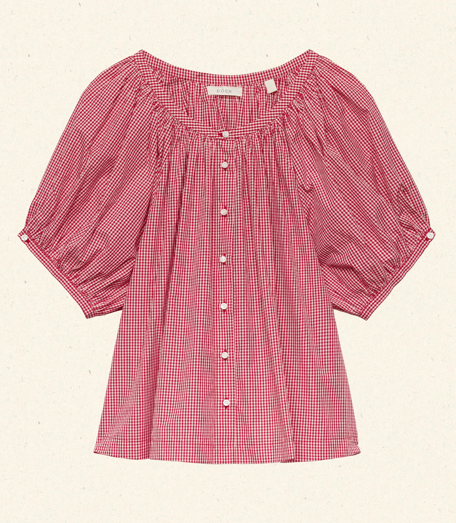 June Top - Cerise Paris Gingham | DÔEN | DOEN