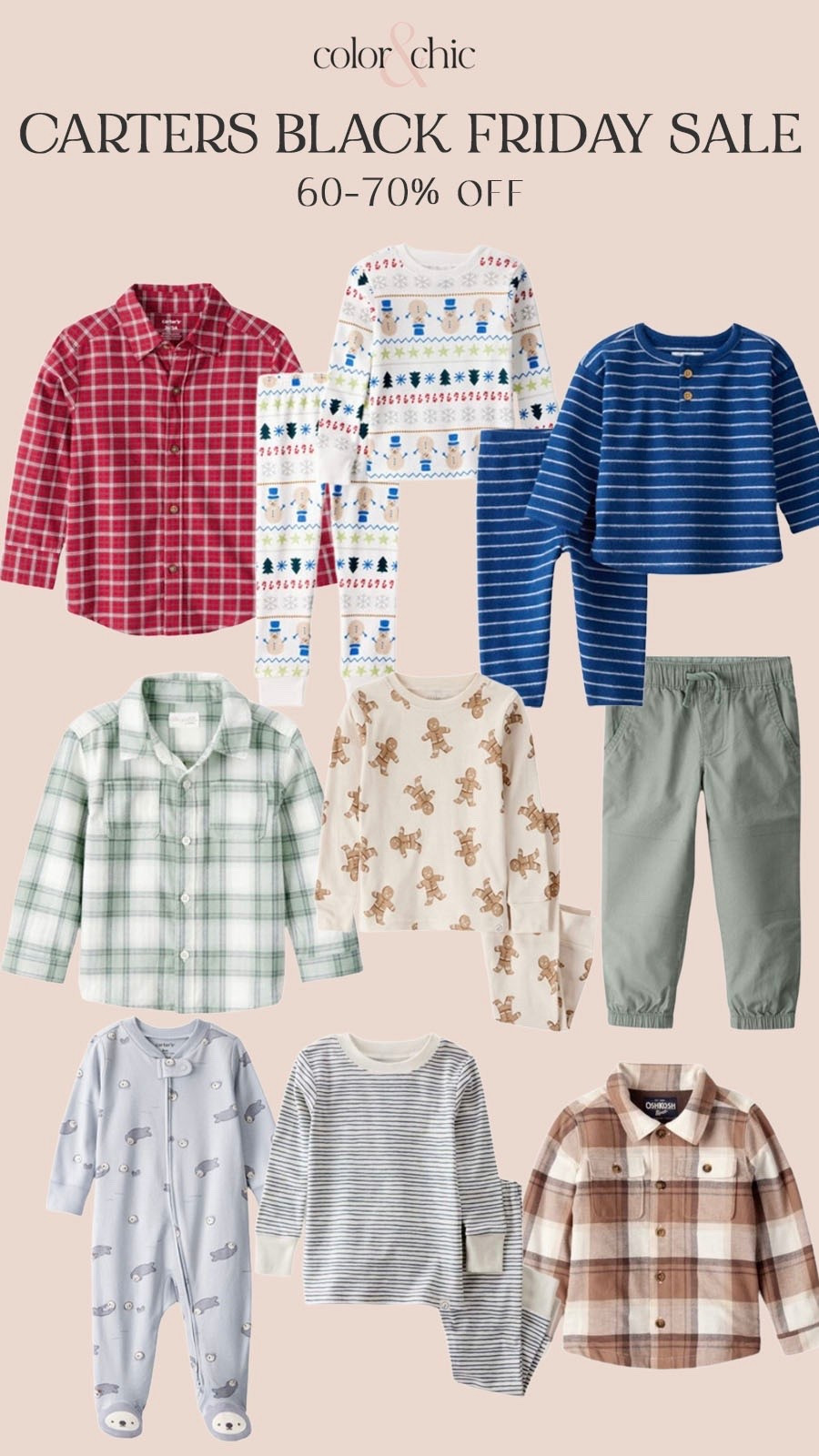 Carters Black Friday sale with almost everything on sale for 60-70% off! The most adorable boys outfits, pajamas, tops, and more 

#LTKKids #LTKCyberWeek #LTKSaleAlert