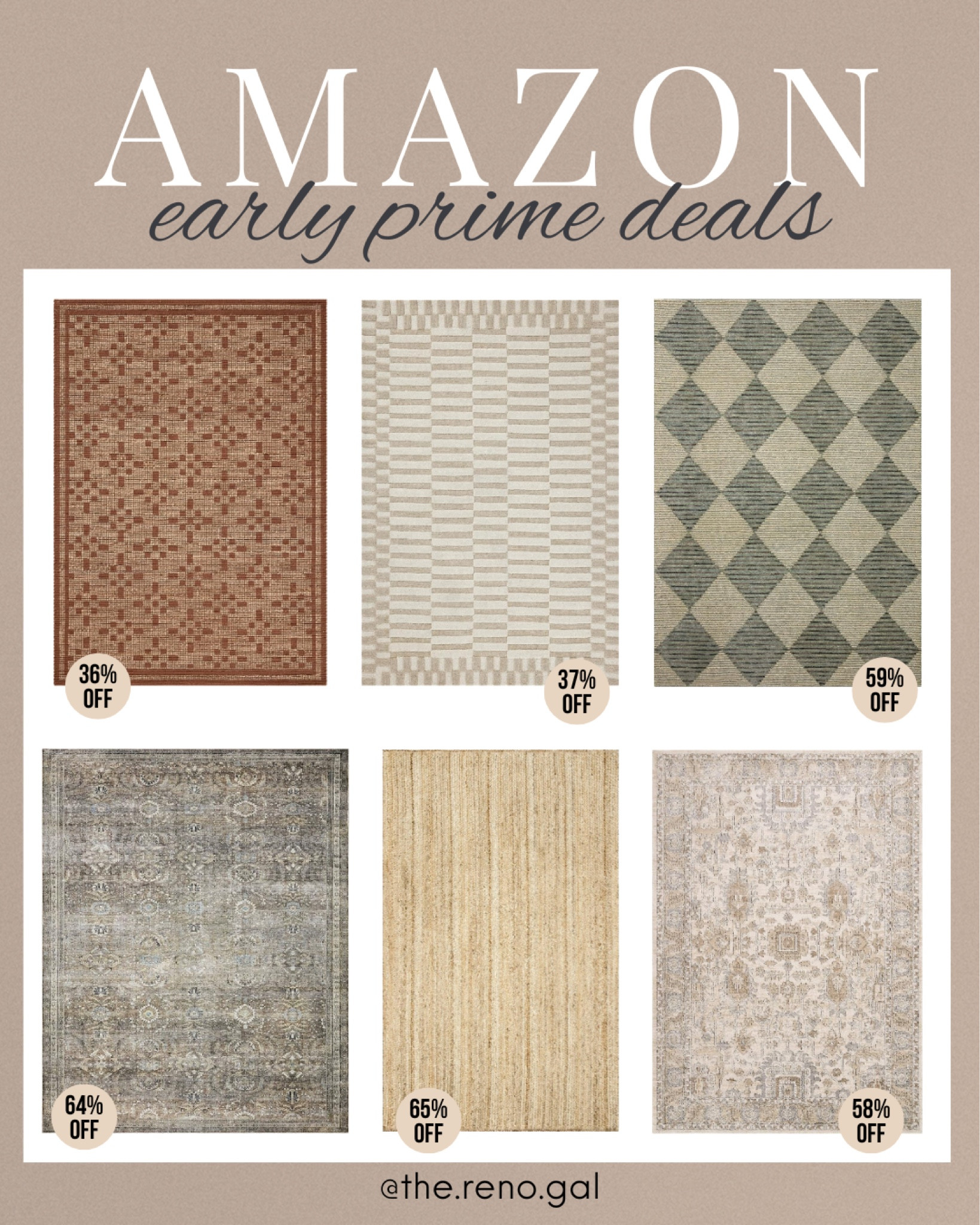 My top rug finds for Early Amazon Prime Day! Large area rug sale. Traditional area rug sale. Neutral rugs. 