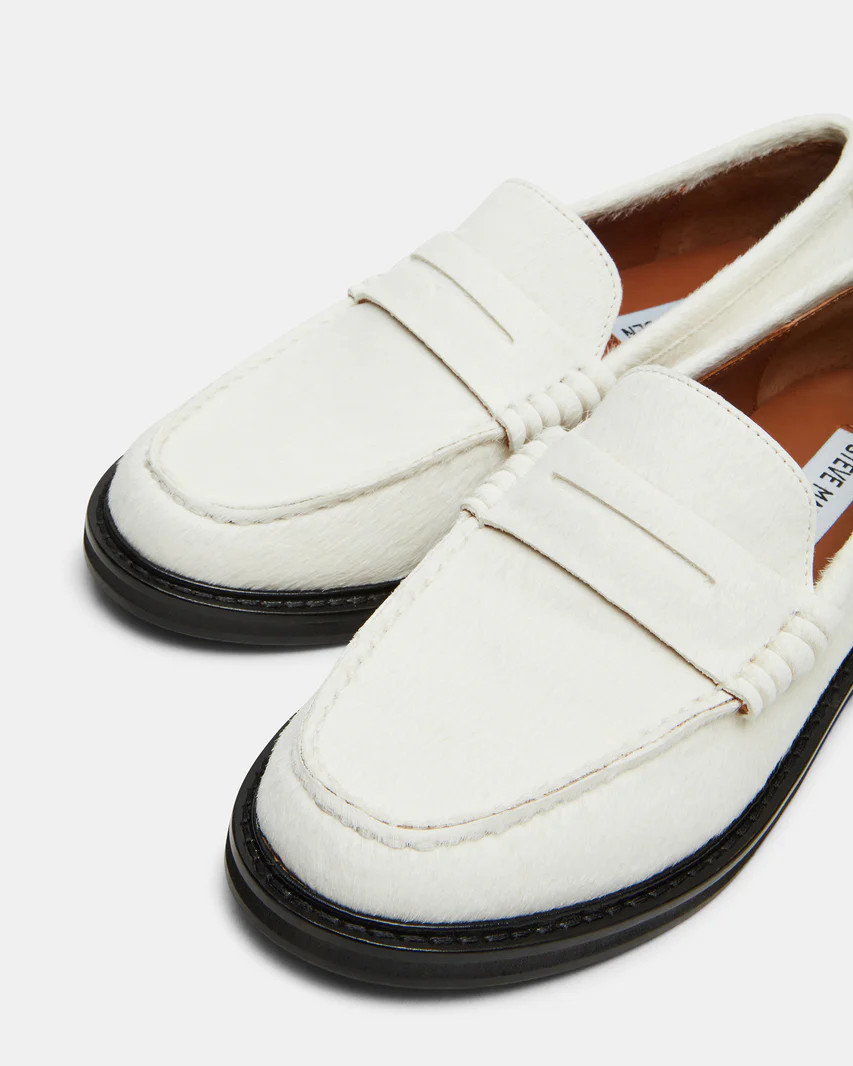 MADISON White Multi Penny Loafer | Women's Loafers | Steve Madden (US)