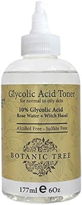 Botanic Tree 10% Glycolic Acid Toner for Face - Alcohol-Free AHA Exfoliating Toner with Rose Wate... | Amazon (US)