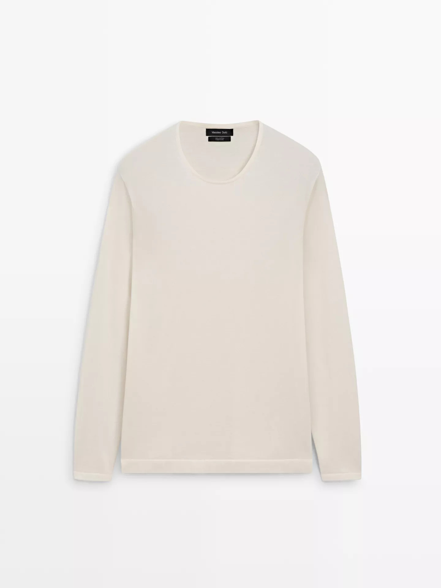 Cotton knit crew neck sweater | Massimo Dutti US