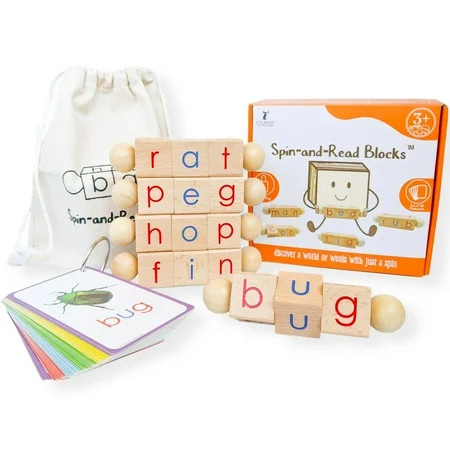 Spin-and-Read Phonetic Reading Blocks - A Montessori-Inspired Phonics Toy | Walmart (US)
