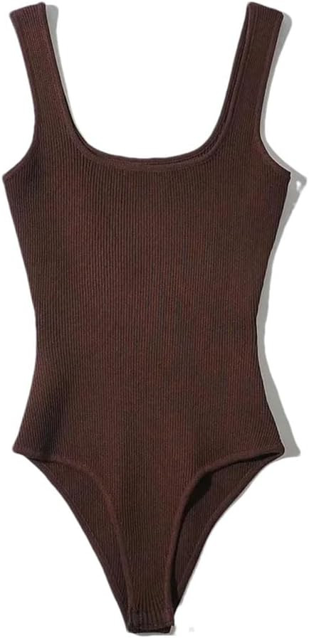 Tops For Women Bodysuit Women Knitted Bodysuit Bodycon Body Suits For Women | Amazon (US)