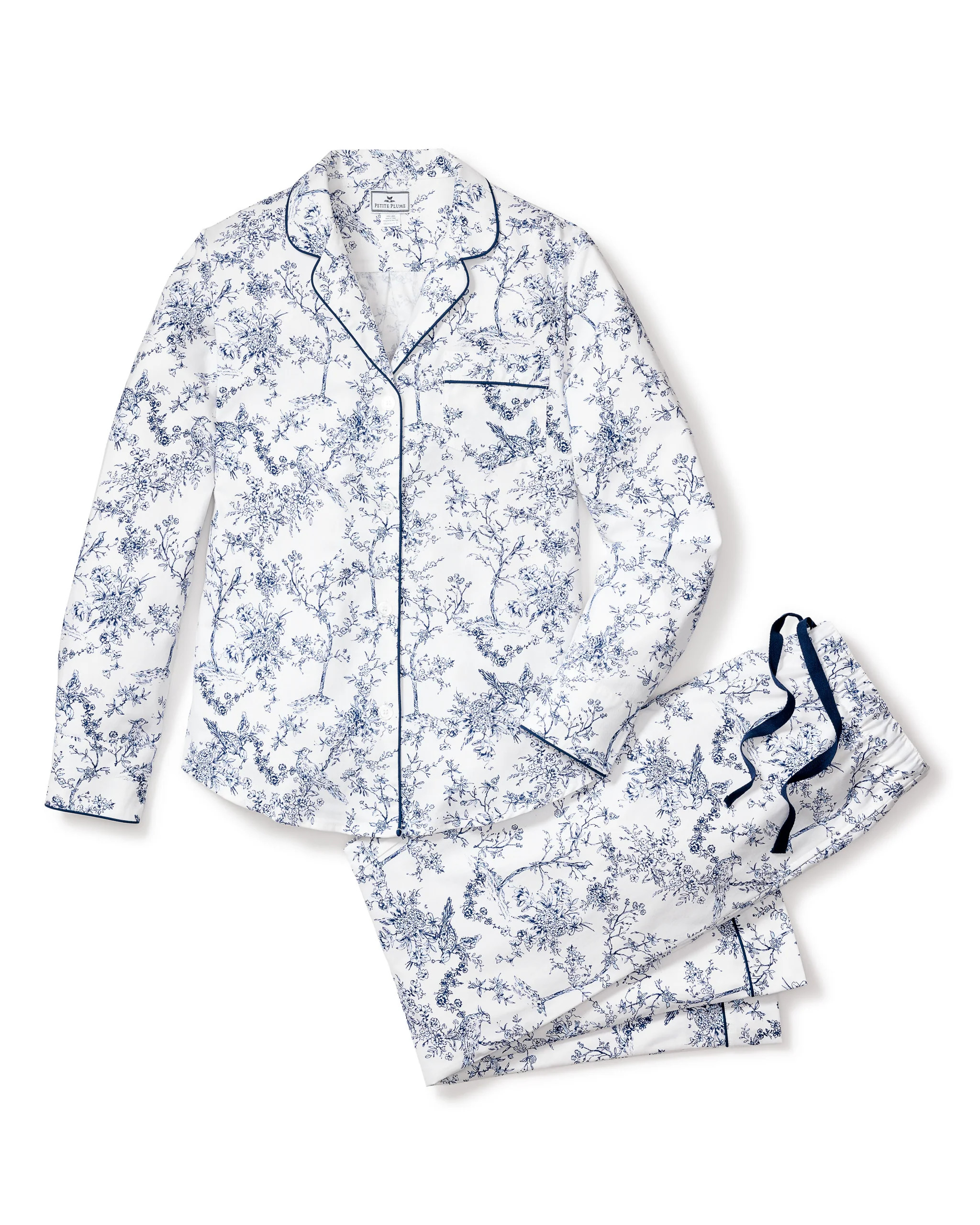 Women's Twill Pajama Set in Timeless Toile | Petite Plume