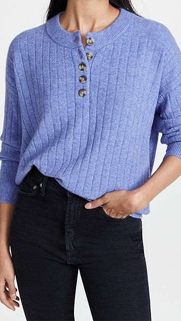 Cherry Ribbed Henley Sweater | Shopbop