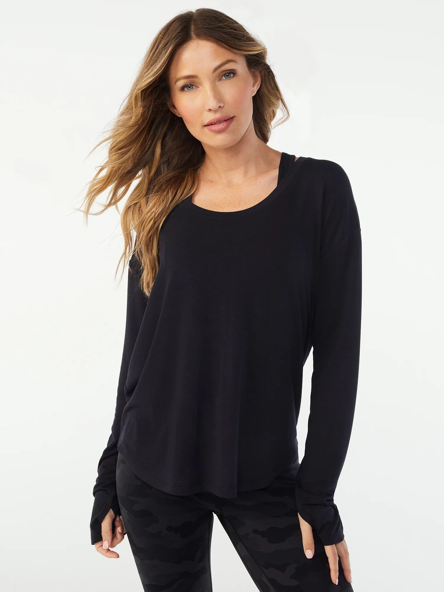 Sofia Active by Sofia Vergara Women's Modal Performance Pullover Top - Walmart.com | Walmart (US)