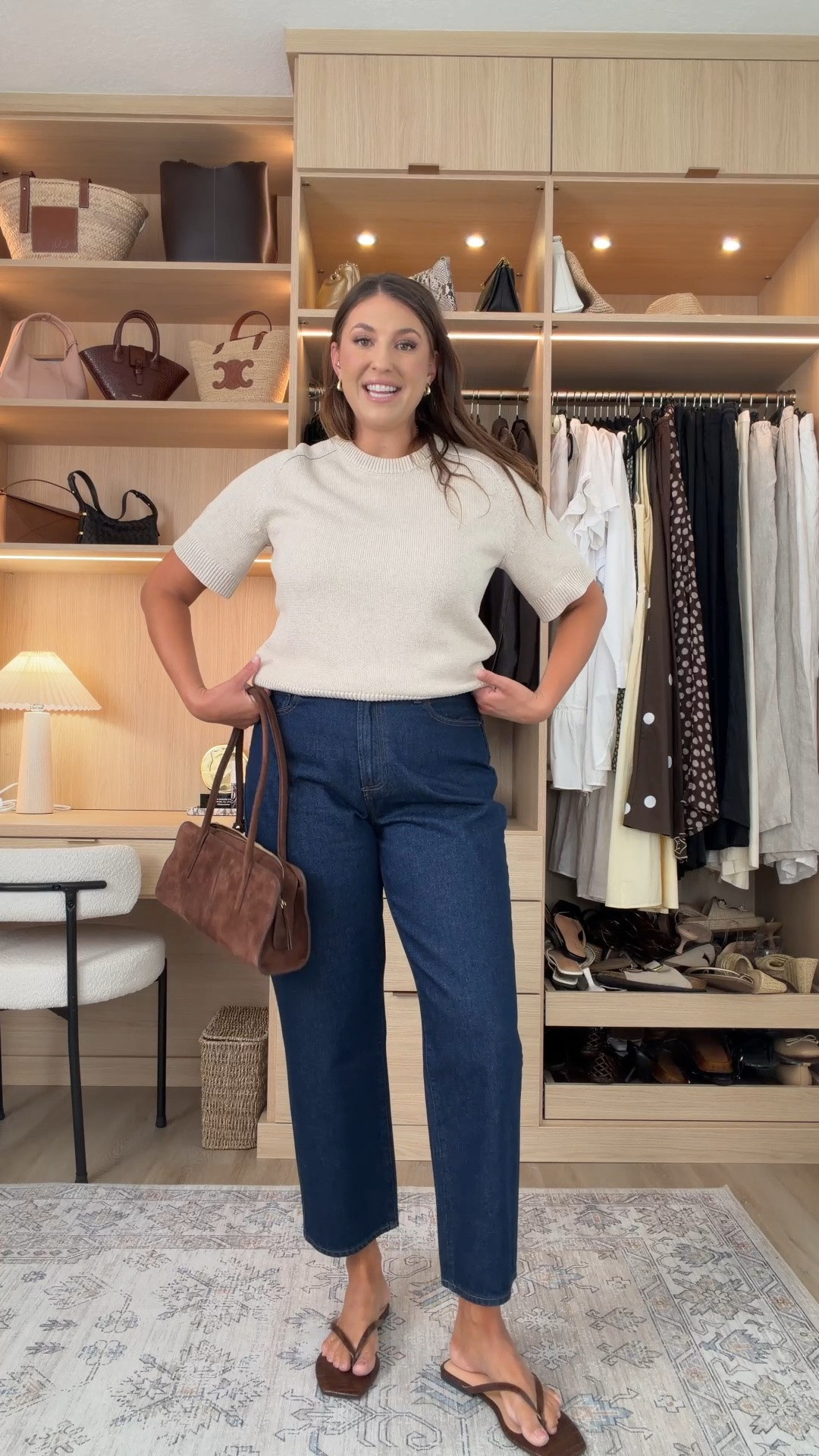 The kind of outfit that makes getting dressed feel effortless 🤎 A classic short sleeve sweater, dark wash denim, and rich chocolate accessories create the perfect polished look for transitioning into fall.

fall outfit, dark wash jeans, short sleeve sweater, chocolate brown bag, brown accessories, transitional outfit, classic style, elevated casual, everyday outfit, fall fashion

#LTKWorkwear #LTKMidsize #LTKootd