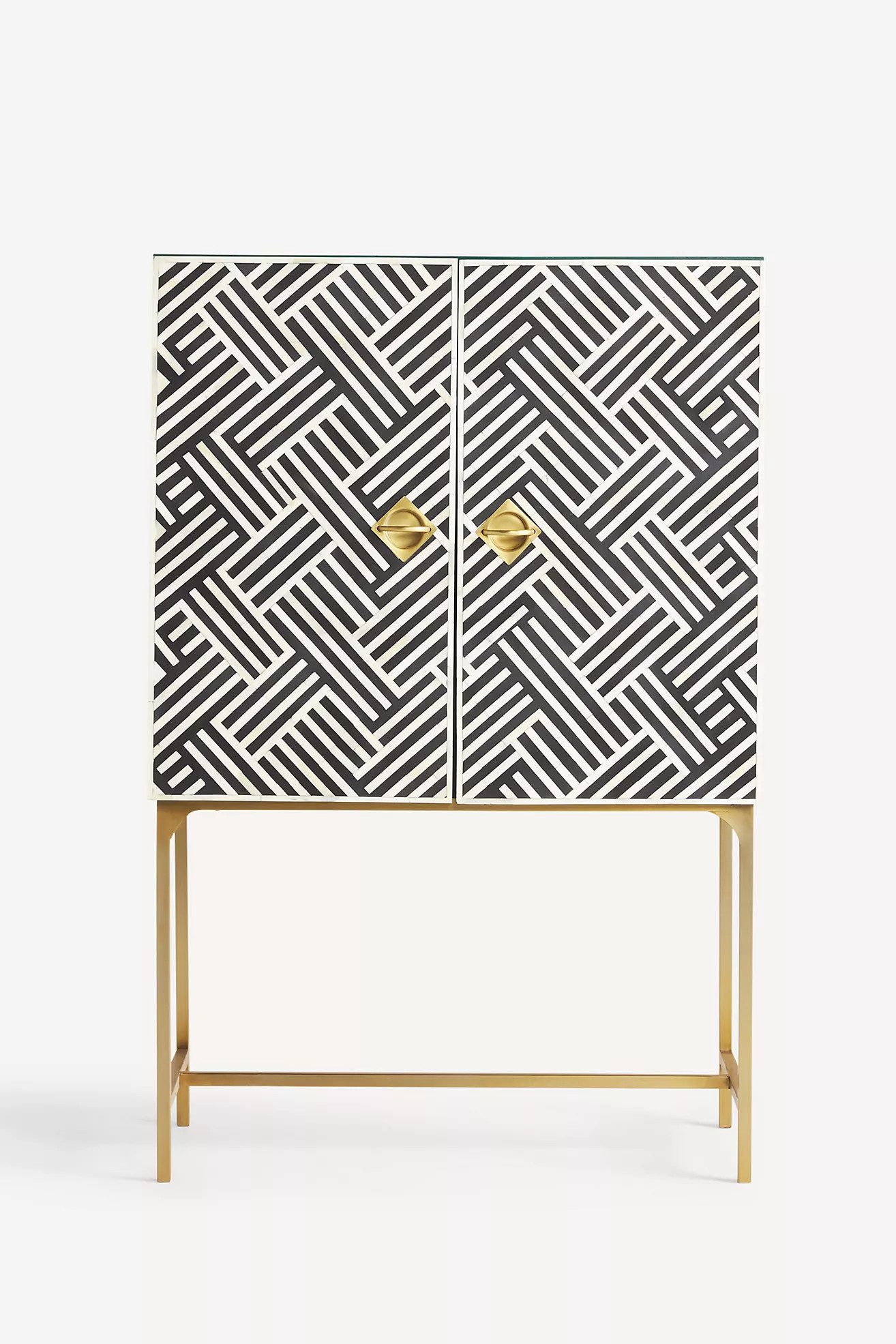 Optical Inlay Bar Cabinet | Anthropologie (US)