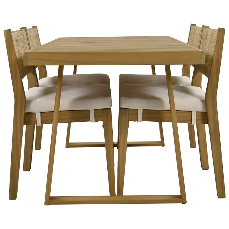 Harper & Bright Designs Patio Outdoor Acacia Wood Dining Set for 4, 5 Pieces All Weather Farmhous... | Walmart (US)