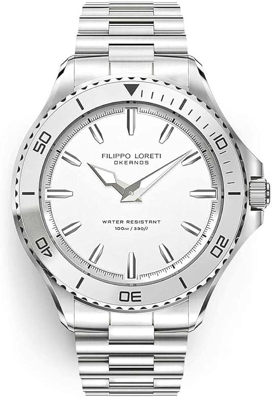 FILIPPO LORETI OKEANOS - 100m Water Resistant Watches 42mm Blue Diver Dial w/Luminous Hands | Sta... | Amazon (UK)