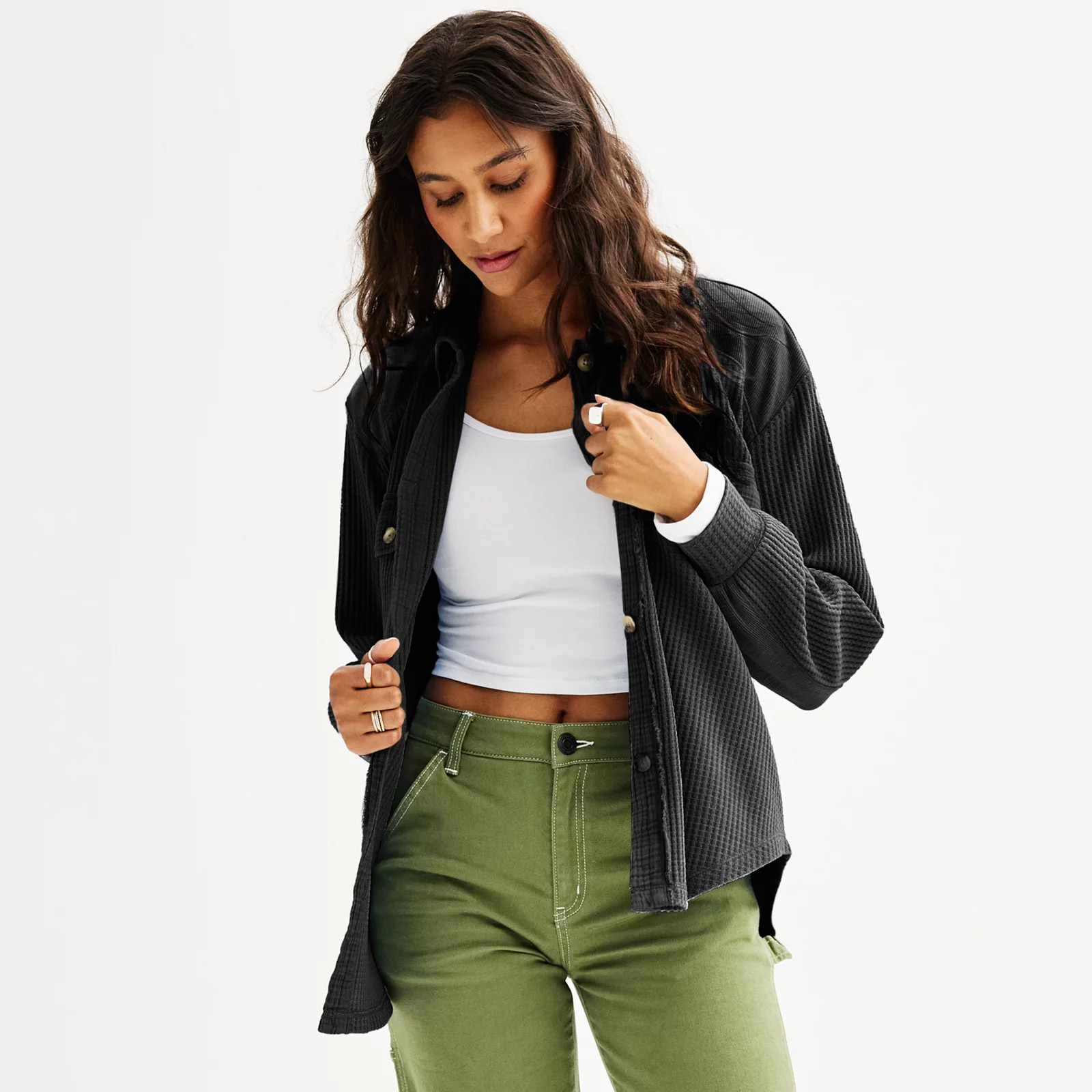 Juniors' SO® Knit Shacket | Kohl's