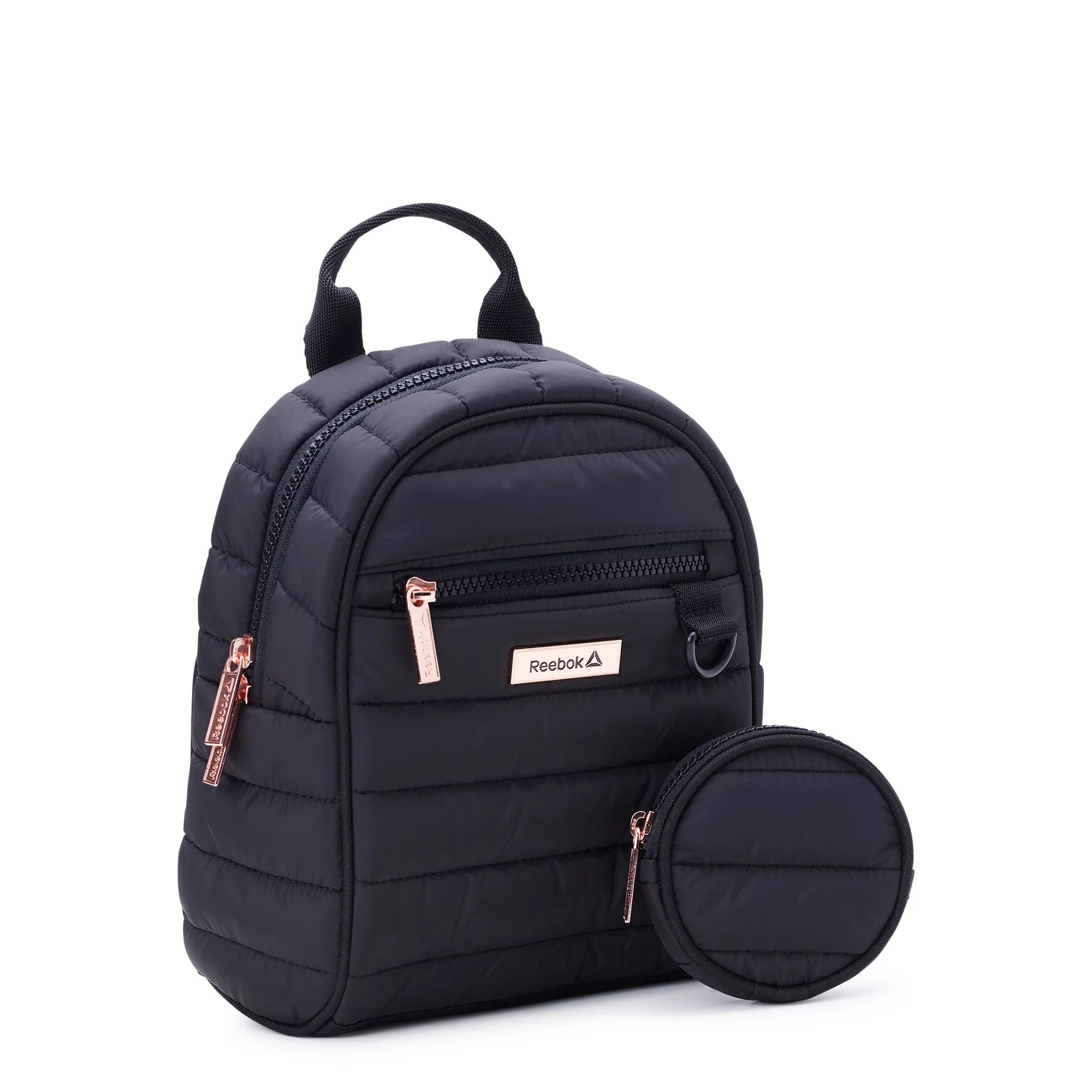 Reebok Women's Luna Quilted Mini Backpack with Coin Pouch, Black - Walmart.com | Walmart (US)