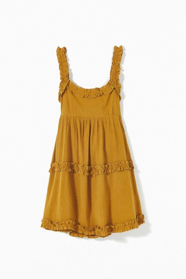 UO Georgia Linen Tie-Back Apron Dress | Urban Outfitters (US and RoW)