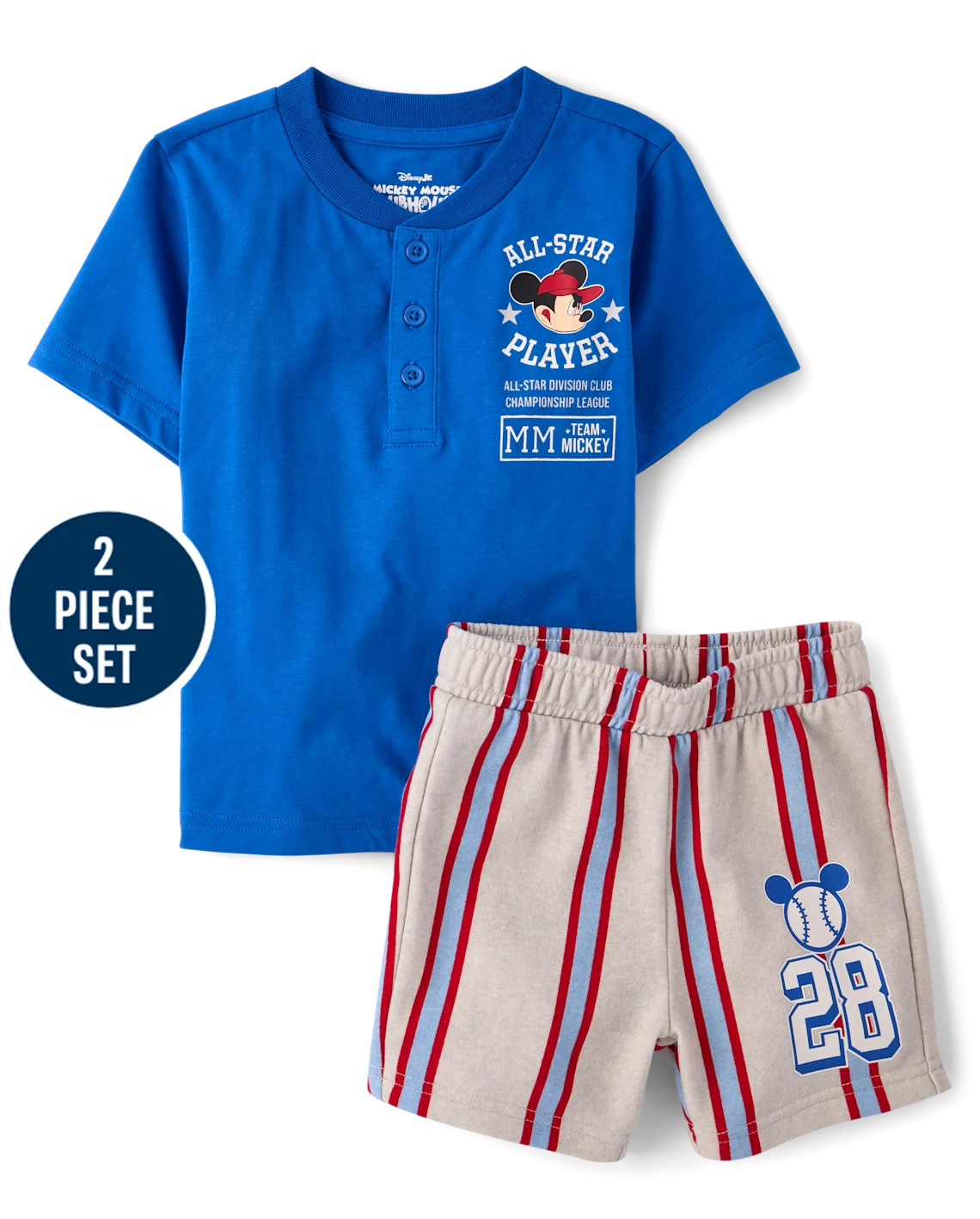 Toddler Boys Mickey Mouse™ Baseball 2-Piece Outfit Set - blue | The Children's Place