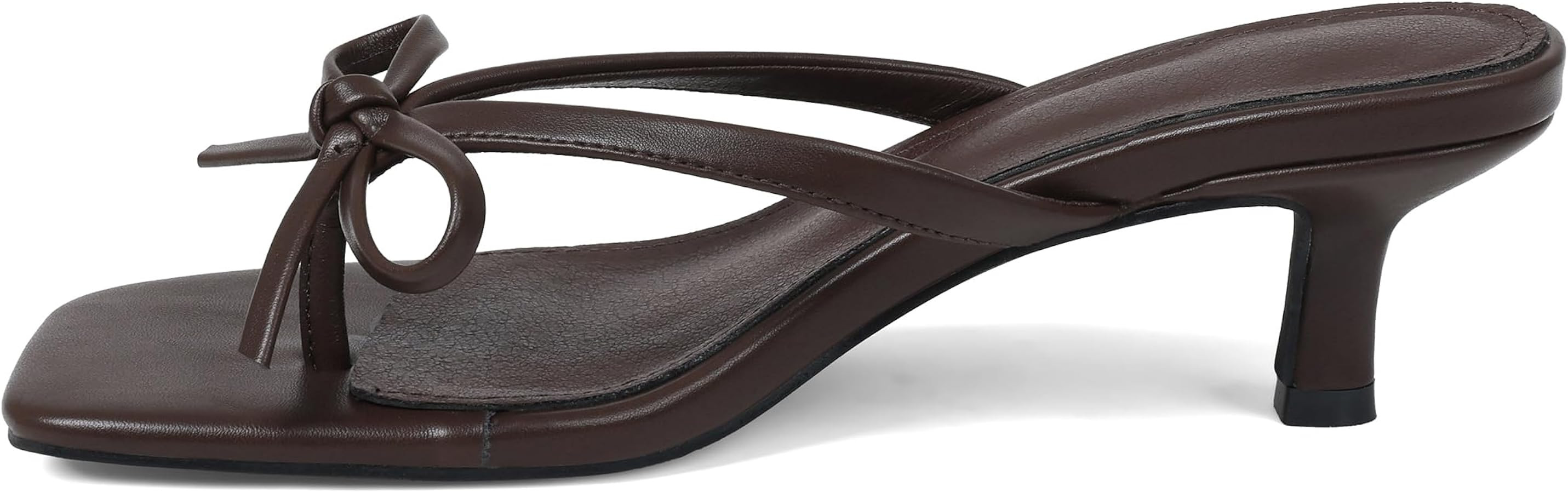 Mattiventon Kitten Heel Sandals Thong Sandals For Women Bow Heels Slip On Flip Flops Square Toe S... | Amazon (US)
