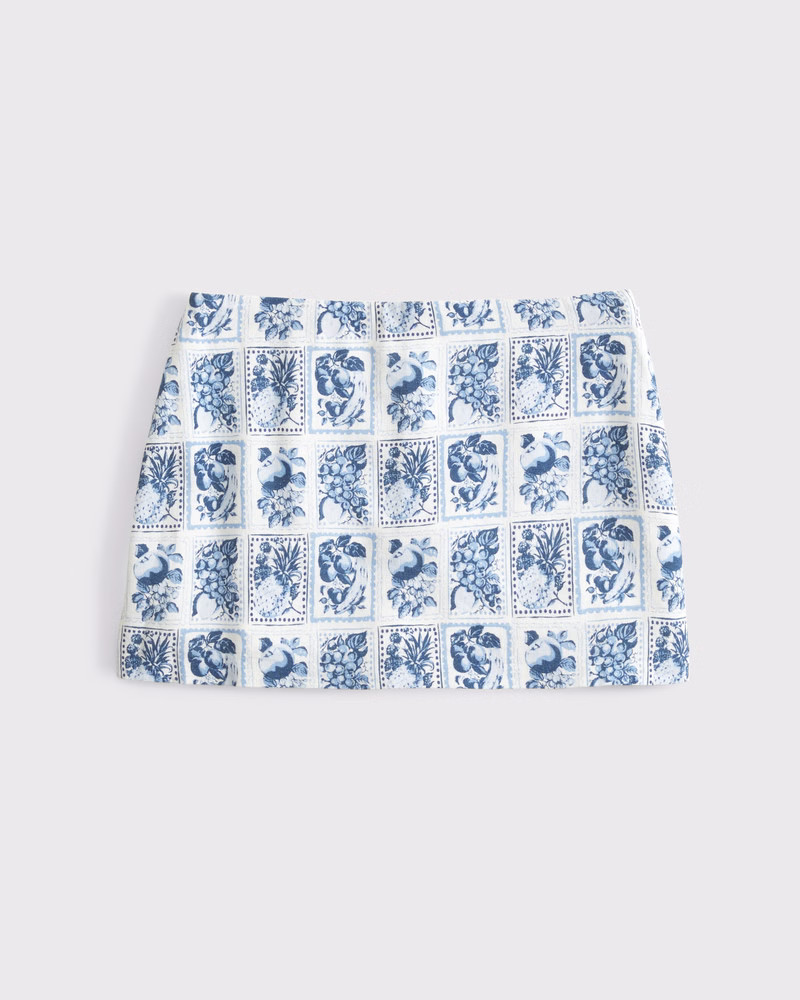 The A&F Scarlett Mid Rise Linen-Blend Mini Skort | Abercrombie & Fitch (US)