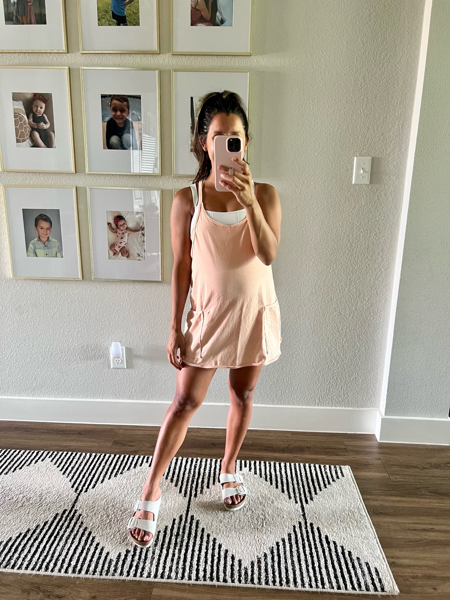 Saturday outfit, maternity, hot shot dress, hot shot onesie, free people dress, free okeole, Birkenstock, white Birkenstock sandals, maternity outfits, easy outfits, bump friendly outfits, maternity dress

#LTKSeasonal #LTKbump #LTKFind