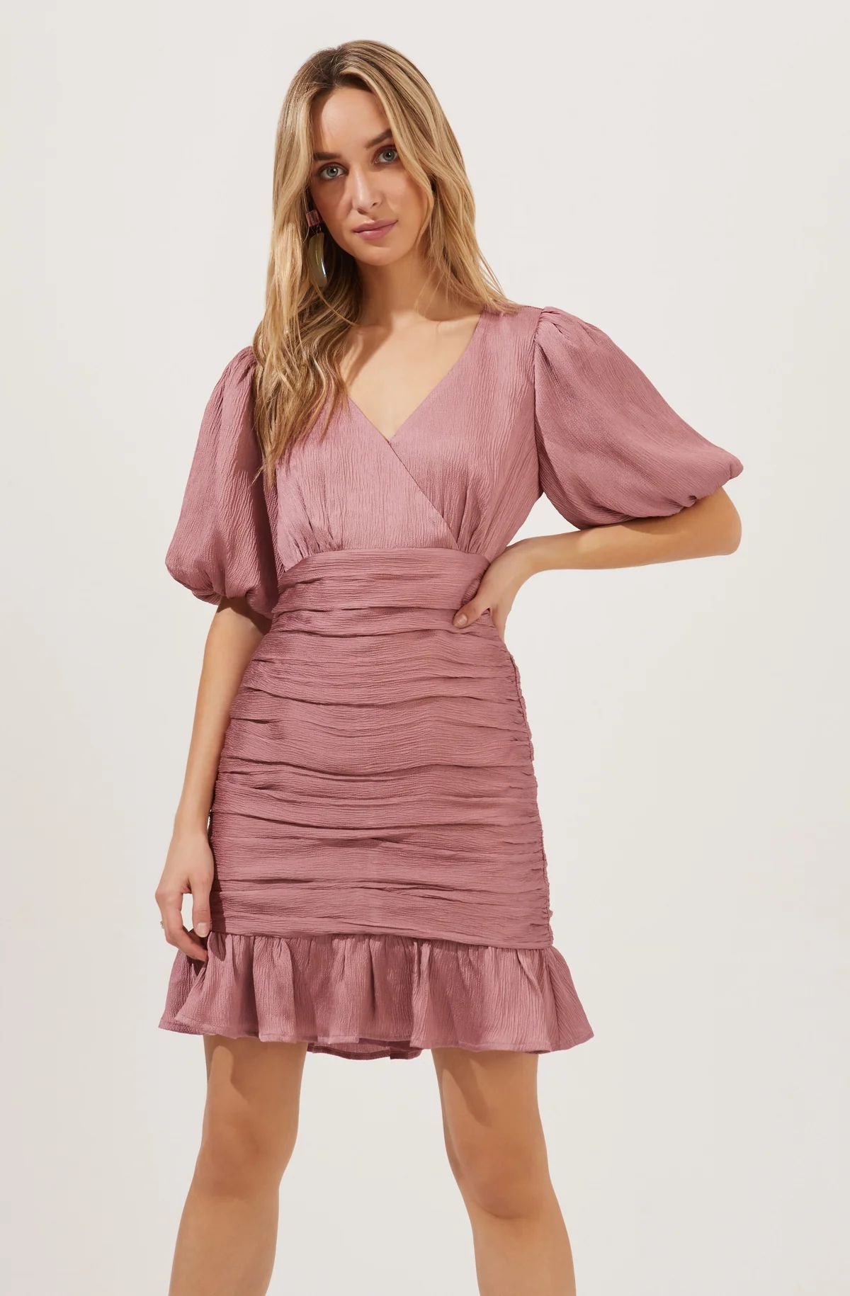 Polly Bubble Sleeve Cutout Mini Dress | ASTR The Label (US)
