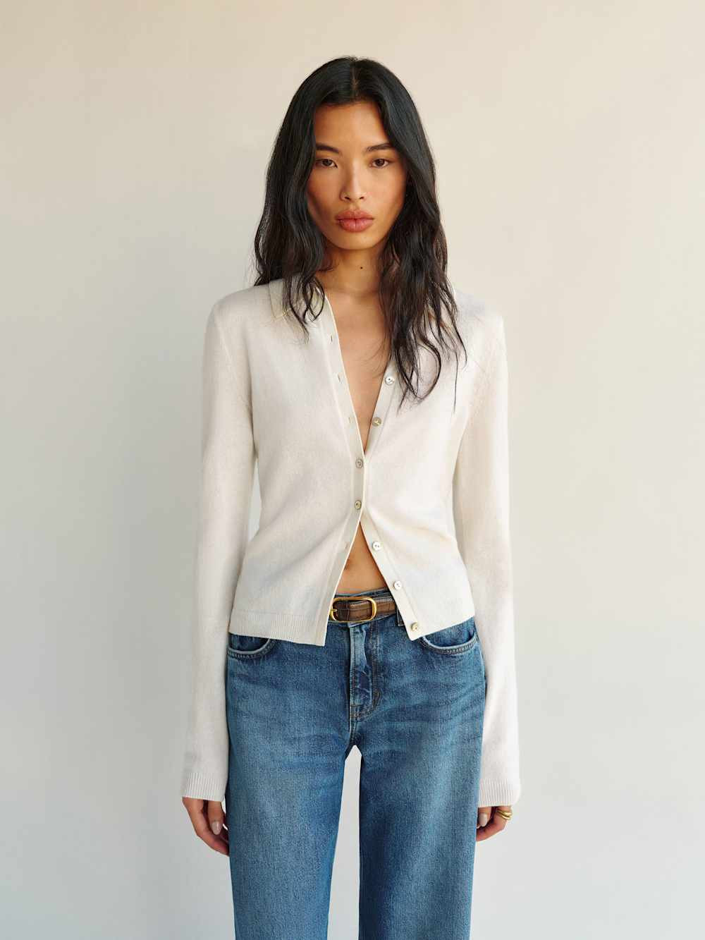 Florentina Cashmere Collared Cardigan | Reformation (Global)