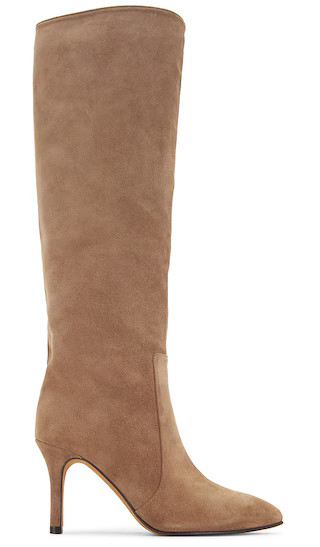 TORAL Suede Tall Boot in Taupe. - size 37 (also in 40) | Revolve Clothing (Global)