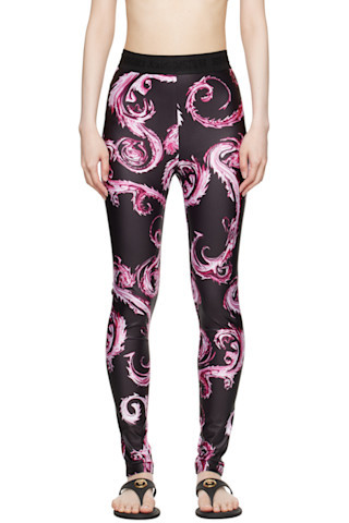 Black & Pink Chromo Couture Leggings | SSENSE