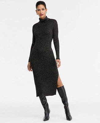 Women's Metallic Turtleneck Sweater Dress, Macy's Exclusive | Macy's