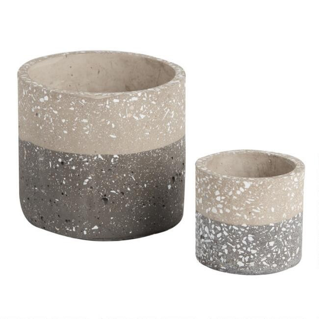 Gray Terrazzo Planter | World Market