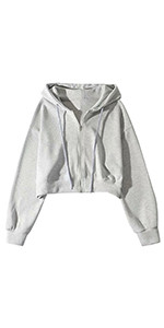 Yimoon Women's Casual Workout Long Sleeve Crop Tops Zip Up Hoodies Sweatshirts | Amazon (US)