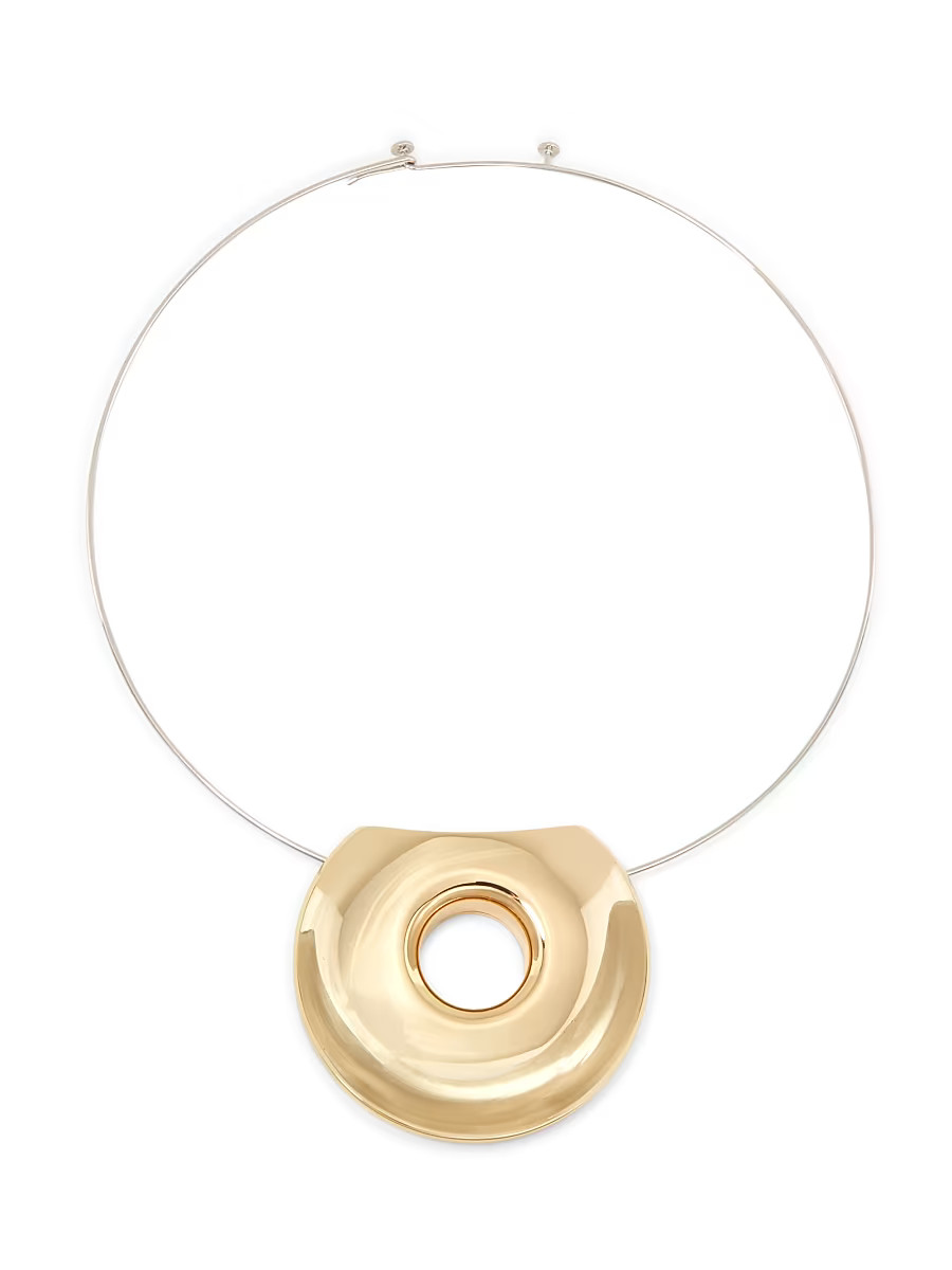 Women's Donut Silvertone & 18K-Gold-Plated Collar Necklace - Light Brass Light Silver | Saks Fifth Avenue