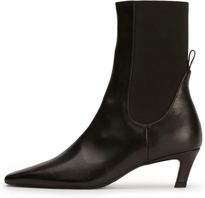 Milooey shoes Women's Square Toe Ankle Boots Comfy Kitten Low Heel Sock Short Booties Elastic Che... | Amazon (US)