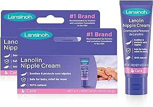 Lansinoh Lanolin Nipple Cream, Safe for Baby and Mom, Breastfeeding Essentials, 2.82 Ounces | Amazon (US)