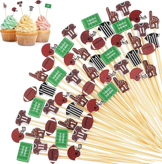 Aodaer 200 Pieces Football Toothpicks 5.12 Inch Football Cocktail Picks Food Picks for Appetizers... | Amazon (US)