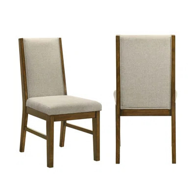 2Pc Tailored Tufted Upholstered Chairs In Soft Neutral Fabric For Luxurious Comfort And Modern Dining Room | Wayfair North America
