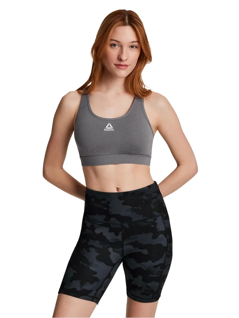 Reebok Women's and Women's Plus Medium Impact Stronger Sports Bra with Mesh Panel and Removable C... | Walmart (US)