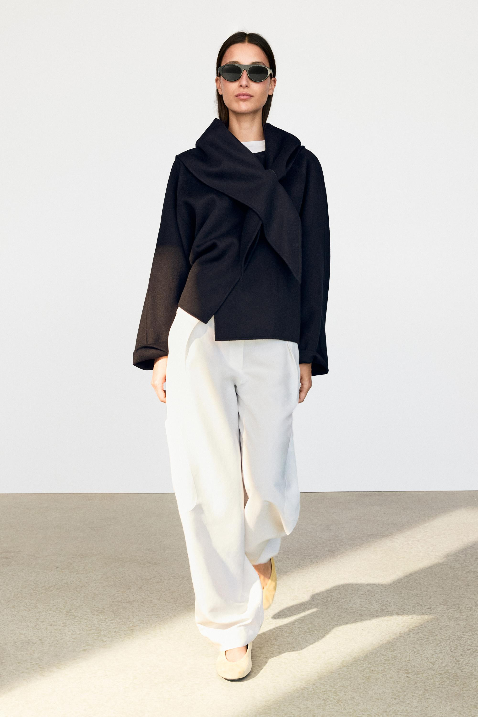 Short coat with scarf detail | Massimo Dutti UK