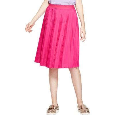 Women's Striped Pleated Skirt - A New Day™ Black/Blue/Purple XXS | Target
