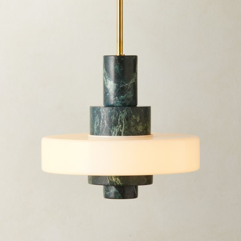 Mercury Green Marble Modern Pendant Light + Reviews | CB2 | CB2