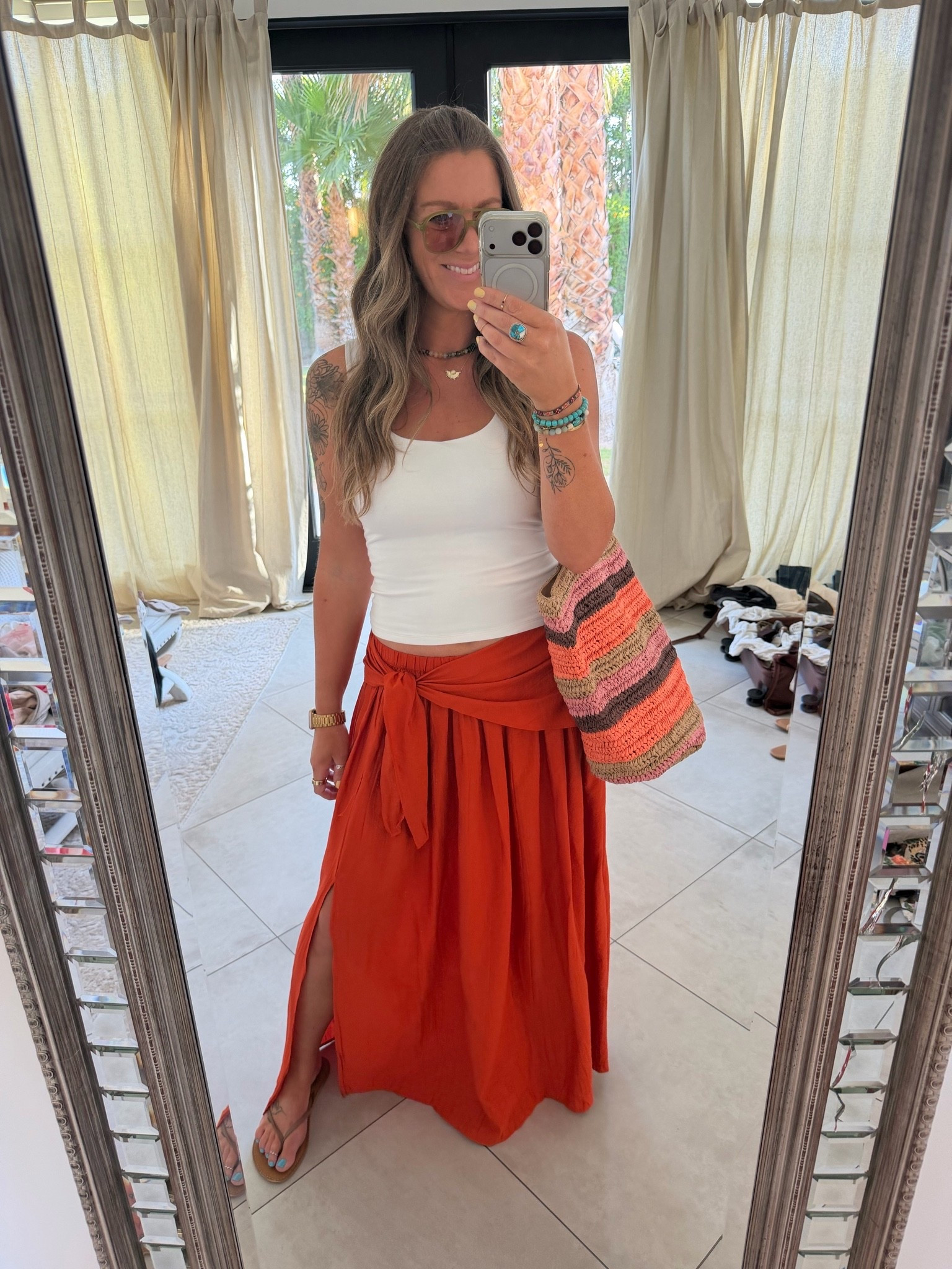Large tank, us10 skirt, 11 wide sandals

#LTKTall #LTKOver40