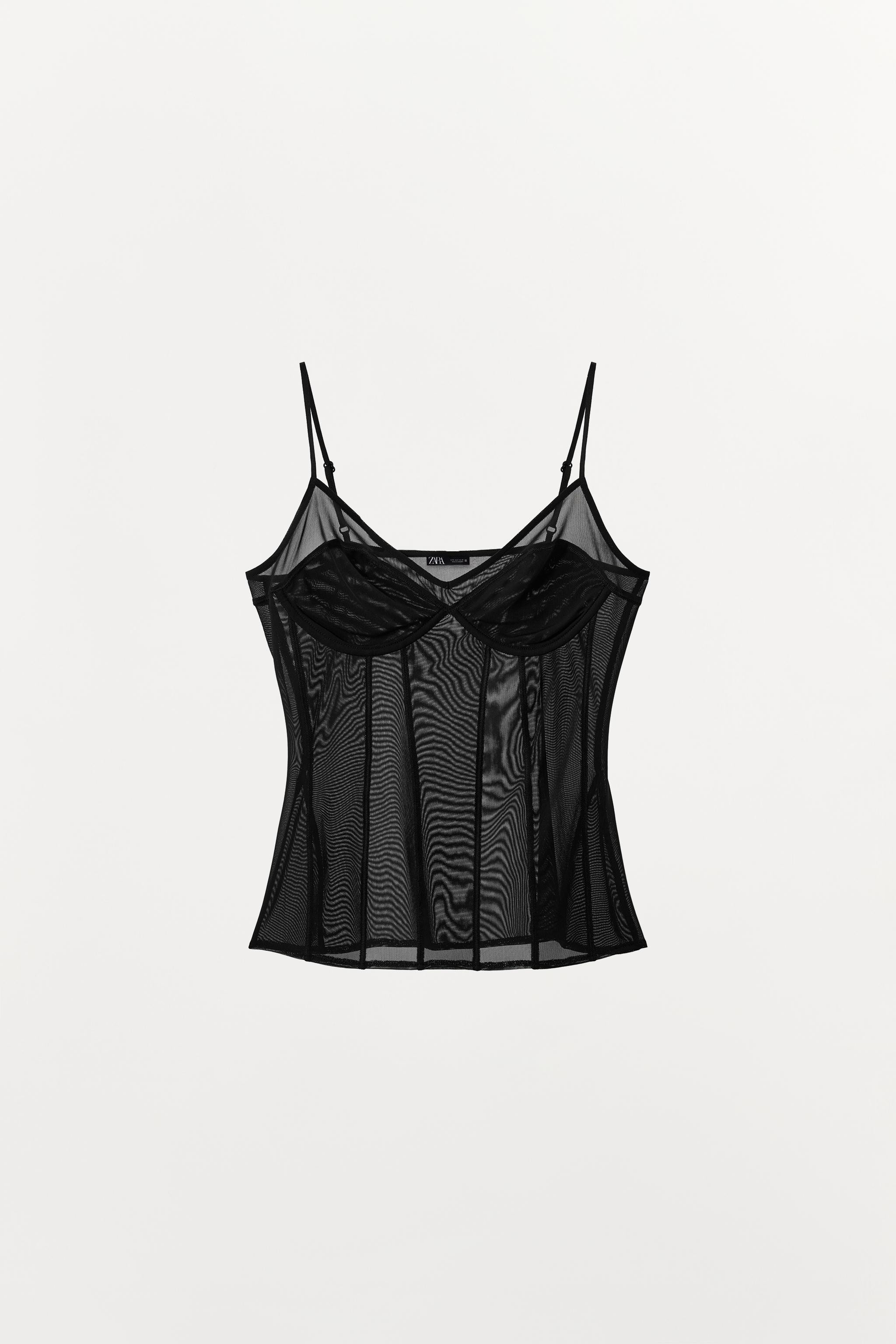 UNDERWIRED TULLE LINGERIE STYLE TOP | Zara US