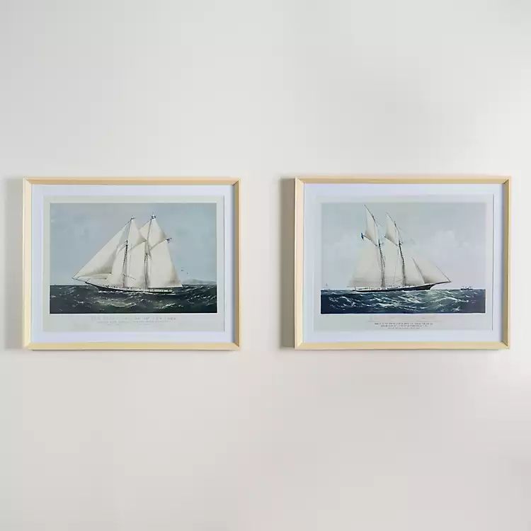 Vintage Sailboat Framed Art Prints, Set of 2 | Kirkland's Home