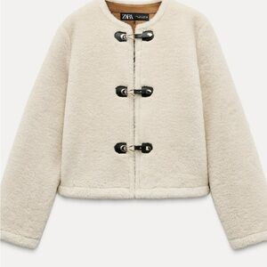 Zara Cream double faced Toggle Jacket SIZE M | Poshmark